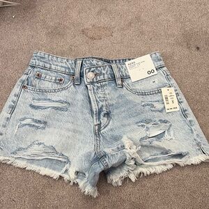 Aeropostale Blue Jean Shorts Distressed High-Waisted